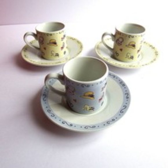 NEW Linda Grayson Collectible Set Of 3 Espresso Cup/Saucer - Picture 6 of 7